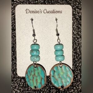 Turquoise earrings with sterling silver hooks